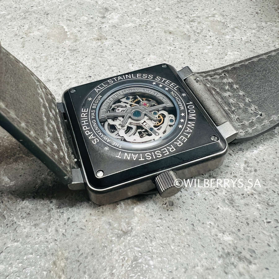 LOOK!! rrp 12,000.00 INFANTRY REVOLUTION® Mens AUTOMATIC JET ENGINE TURBINE 48mm SQUARE WATCH