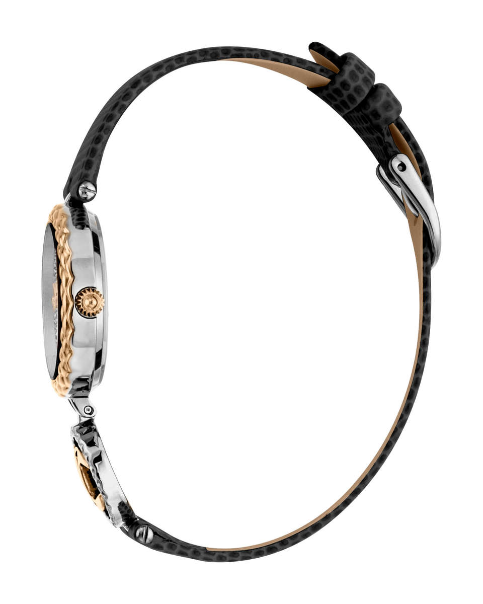 must see!!*** R7,000.00 ROBERO CAVALLI Women`s Changi Glitter Rose Gold Leather Black Watch GENUINE