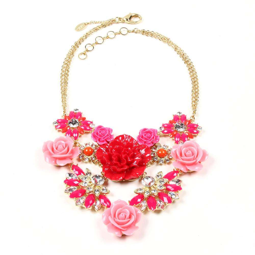 l@@k!! Retail: R1950.00 AMRITA SINGH NEW YORK Rose Garden Necklace Ruby/Pink BRAND NEW