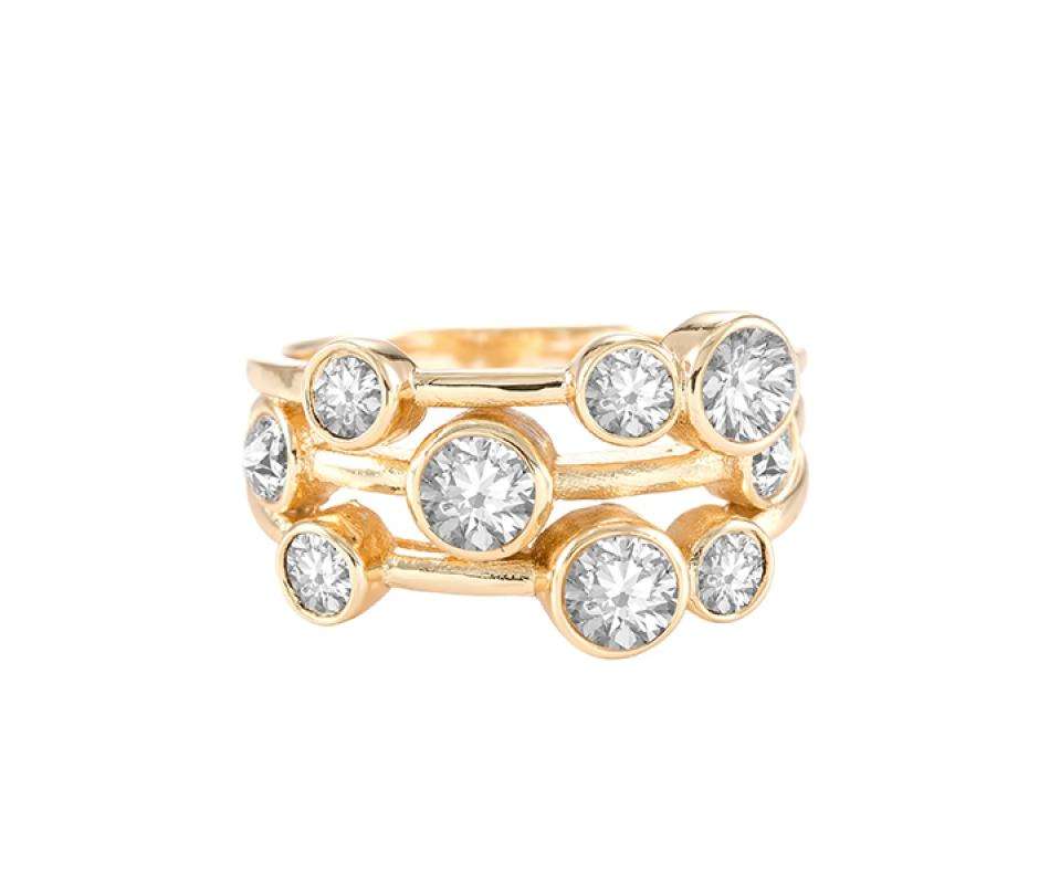 Retail: R1650.00 LONDON JEWELLERS Cluster Ring in 14K Gold (Large), Made with Swarovski Elements®