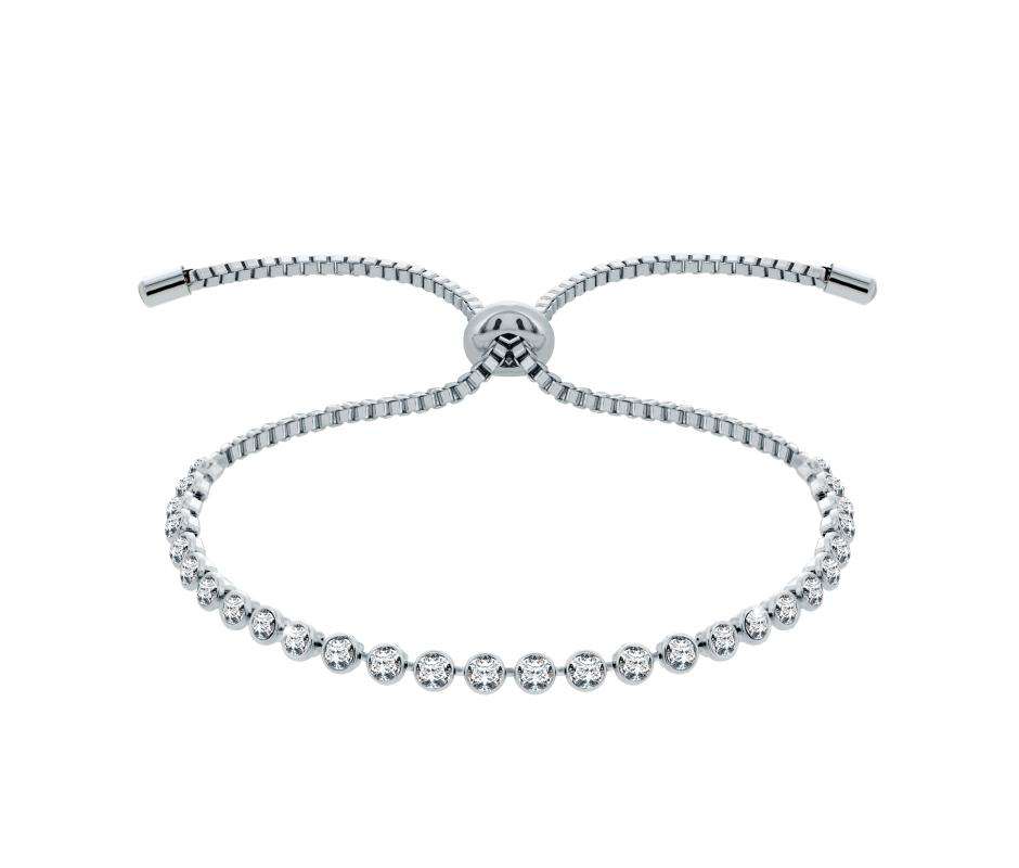 Retail: R1850.00 LONDON JEWELLERS Indo Bracelet in White Gold Plating, with Crystals from SWAROVSKI