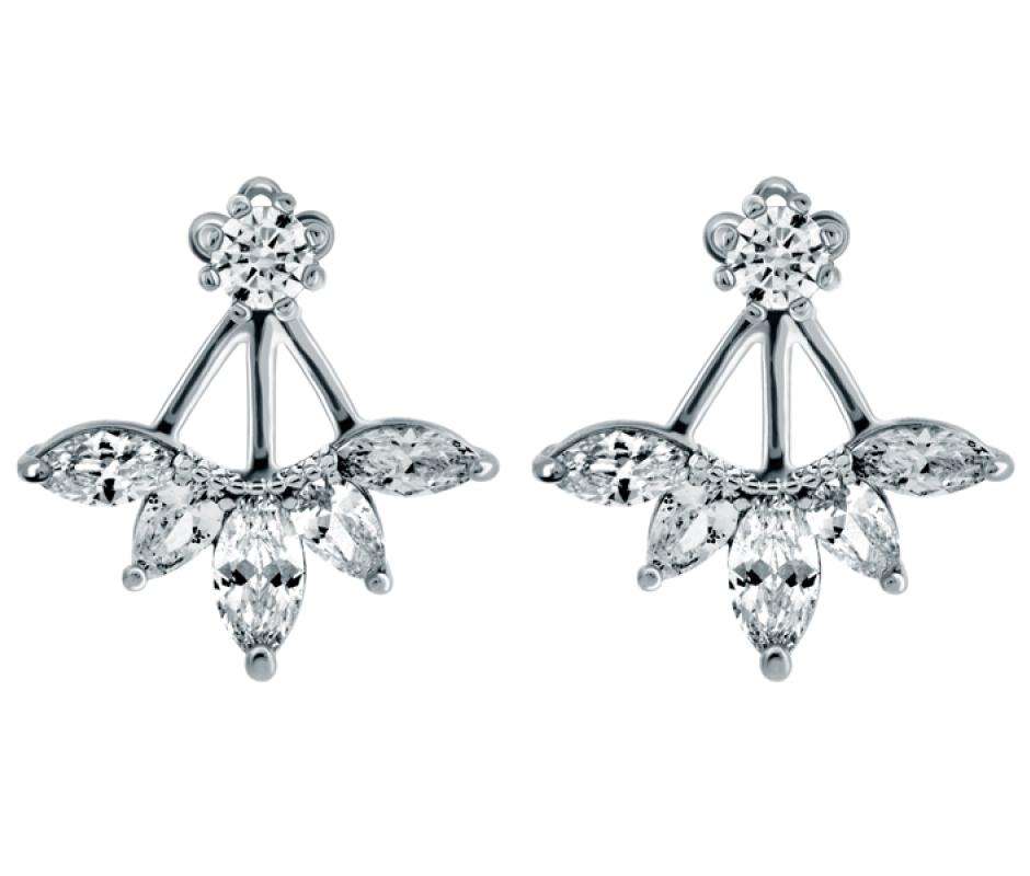 Retail: R2950.00 BRITISH JEWELLERS Amity 14k White gold plate Earrings Made with Swarovski Elements®