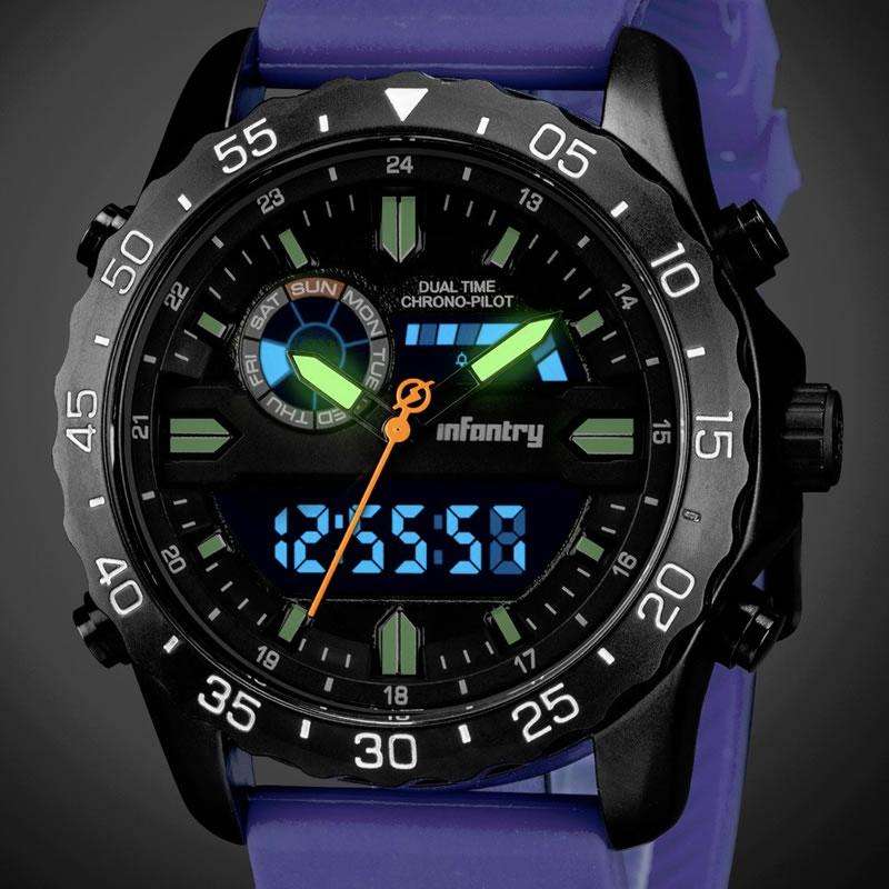 INFANTRY MILITARY CO.  Men`s Chrono Pilot Blue Watch Brand new BOXED, FULLY LOADED!