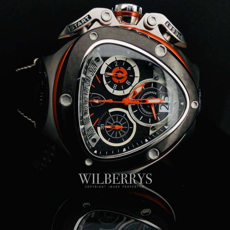 **pure beast worth R37k Tonino Lamborghini Men`s ORANGE LEATHER Chronograph Watch NEW 100% GENUINE