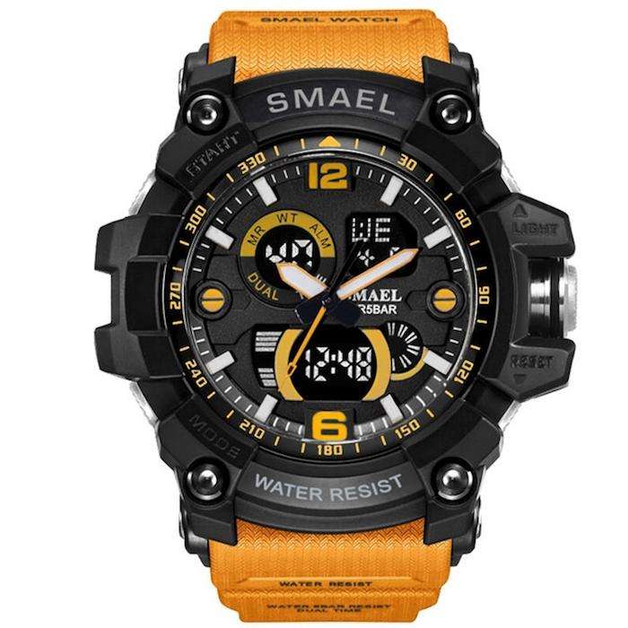 SMAEL Men`s SHOCK PROOF Multifunction Orange Watch WATER RESISTANT **BRAND NEW**