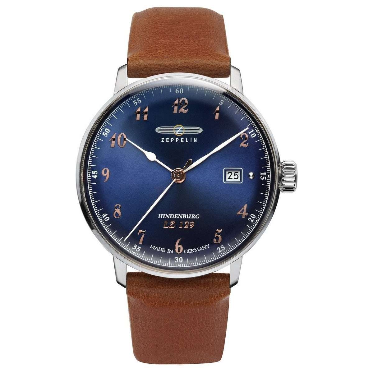 must see!! worth R6,000.00 ZEPPELIN Mens Hindenburg LZ Classic Brown Leather Watch BRAND NEW