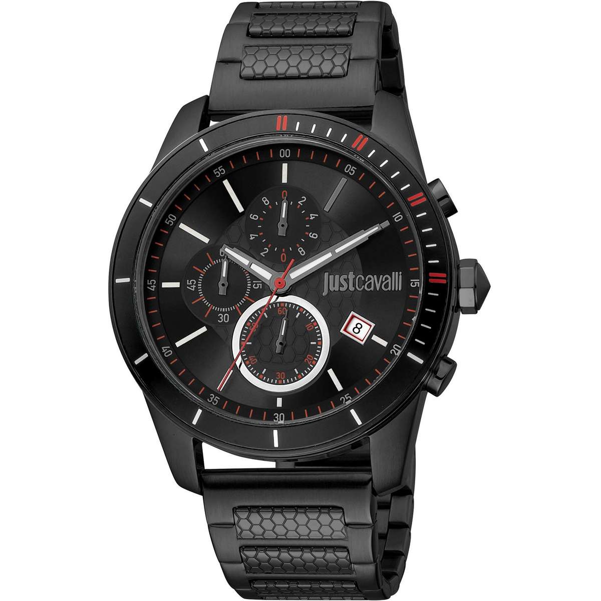 omg!!*** R7,000.00 ROBERO CAVALLI Men`s Dark Black Ionized Chronograph Watch