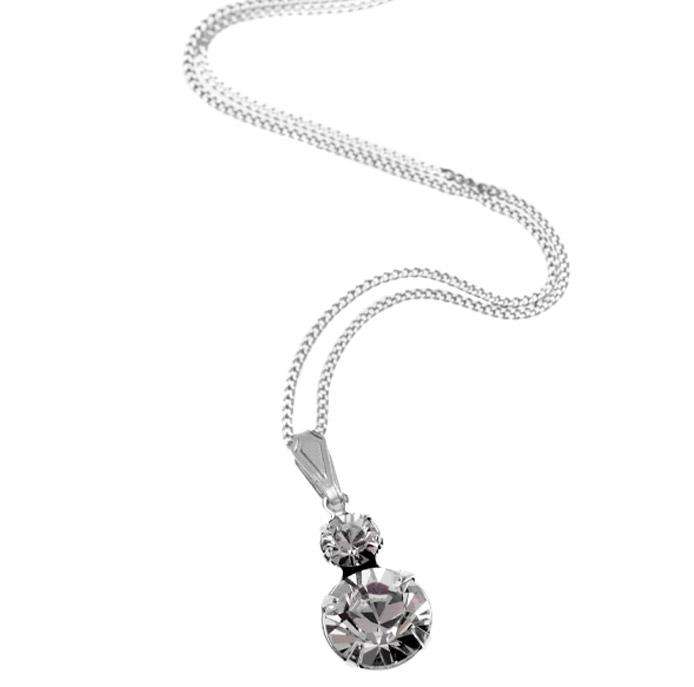 Retail: R2950.00 BRITISH JEWELLERS Duo Sterling Silver Pendant Made with Swarovski Elements® + Chain