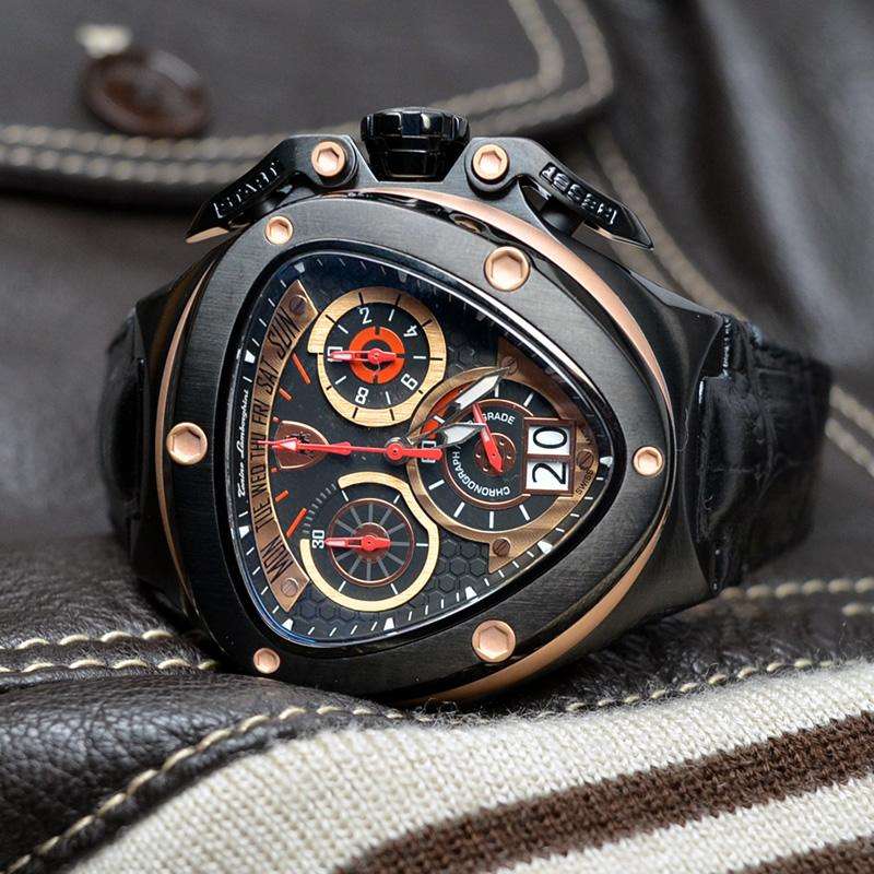 RRP R38,000.00 Tonino Lamborghini Men`s SPYDER 3015 Rose Gold Chrono Watch BRAND NEW 100% GENUINE