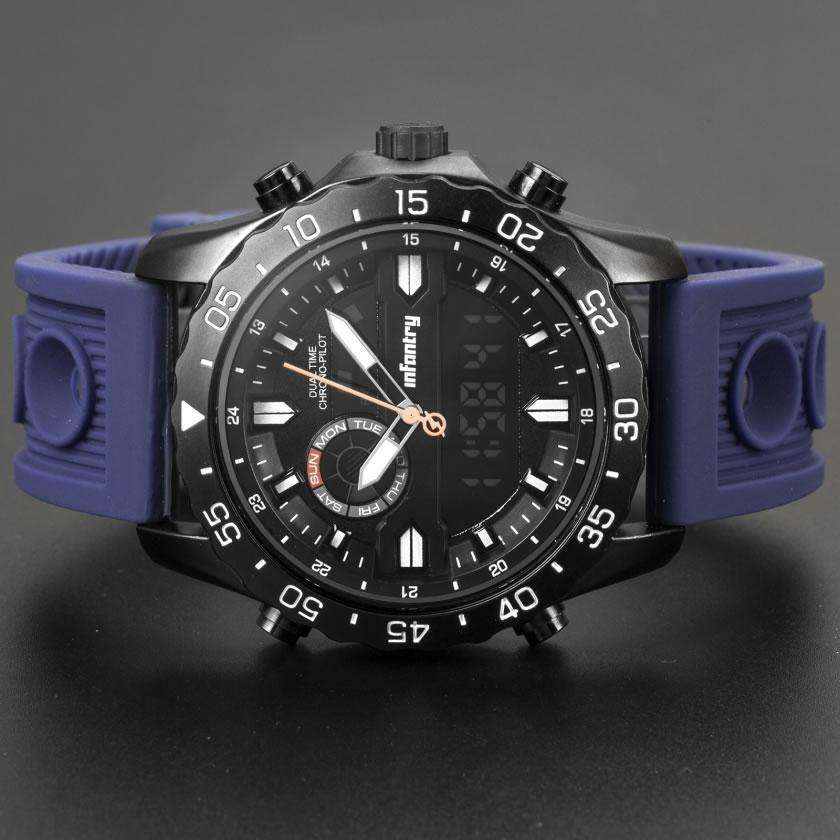 INFANTRY MILITARY CO.  Men`s Chrono Pilot Blue Watch Brand new BOXED, FULLY LOADED!