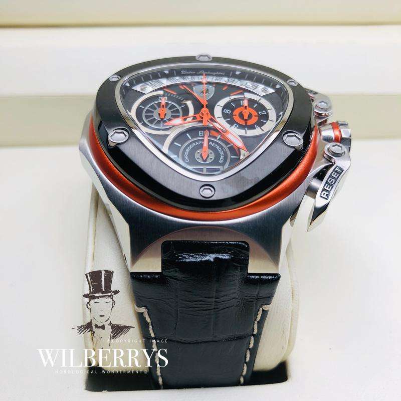 **pure beast worth R37k Tonino Lamborghini Men`s ORANGE LEATHER Chronograph Watch NEW 100% GENUINE