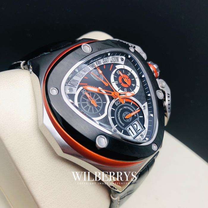 **pure beast worth R37k Tonino Lamborghini Men`s ORANGE LEATHER Chronograph Watch NEW 100% GENUINE