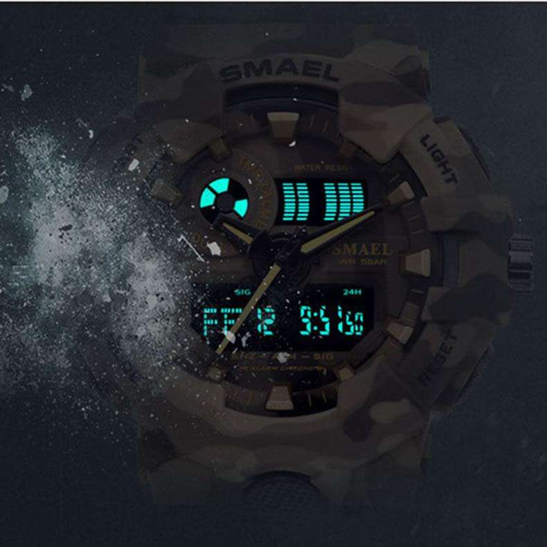 SMAEL Men`s Shock Proof CAMO RED Watch 5ATM WATER RESISTANT **BRAND NEW**