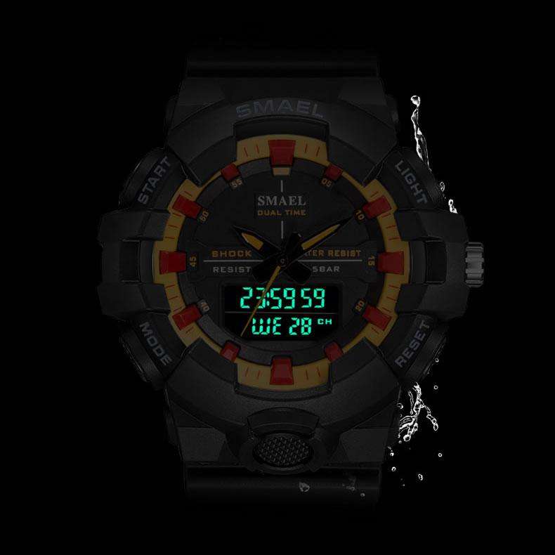 SMAEL Men`s Shock Proof BULLSEYE Black / Blue Watch 5ATM WATER RESISTANT **BRAND NEW**