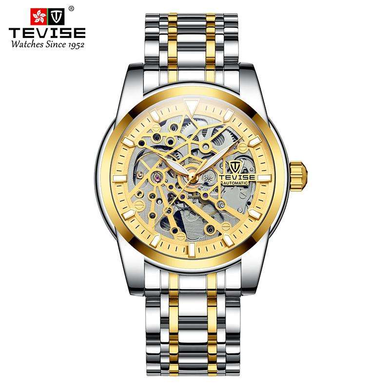 R30 courier.. Retail: R2,399.00 TEVISE ® Men`s Skeleton II Classic Steel Two Tone/Hone Watch NEW