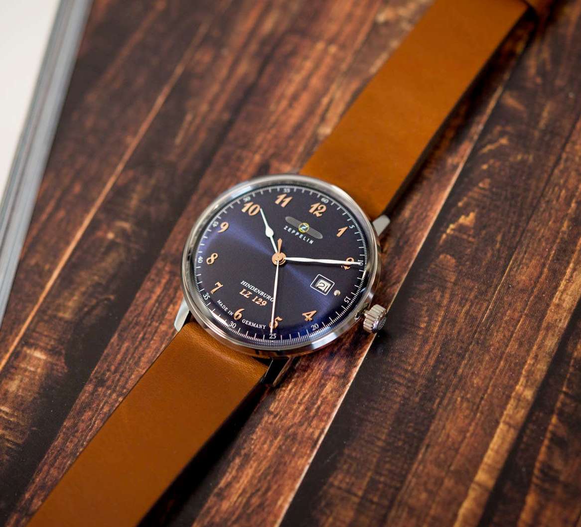 must see!! worth R6,000.00 ZEPPELIN Mens Hindenburg LZ Classic Brown Leather Watch BRAND NEW