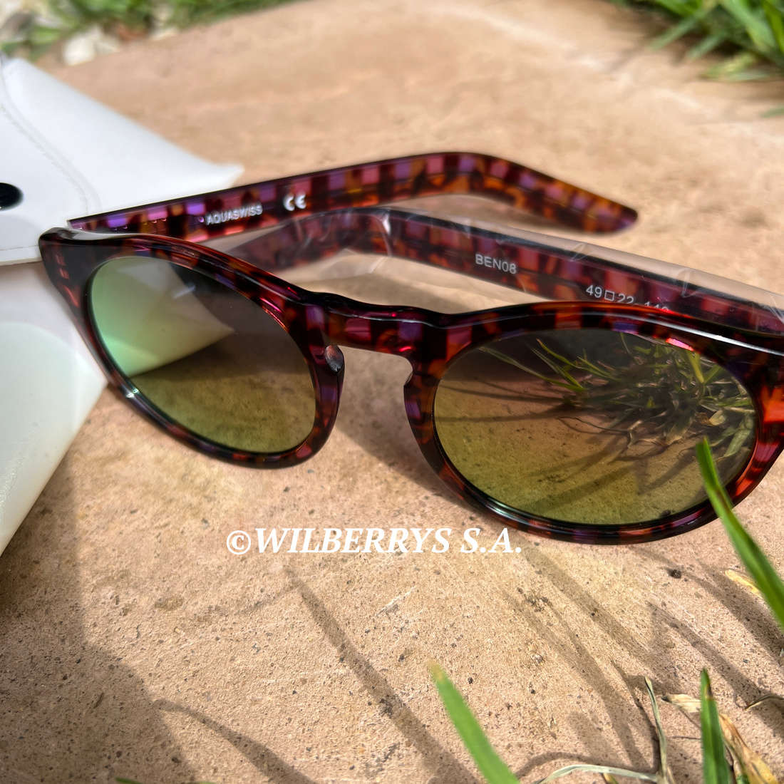 rrp R3999.00 AQUASWISS Womens Benni Acetate Round Wayfarer Mirror Sunglasses **100% AUTHENTIC, NEW!!