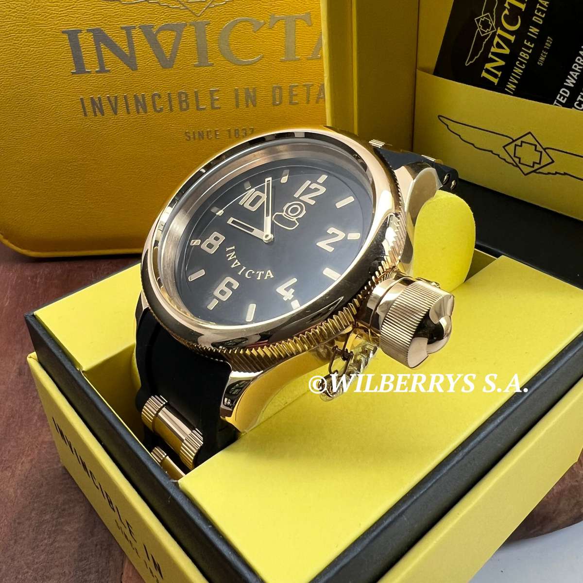 Retail: R8,999.00 INVICTA Men`s Russian Diver 51.5mm Gold/Black BRAND NEW