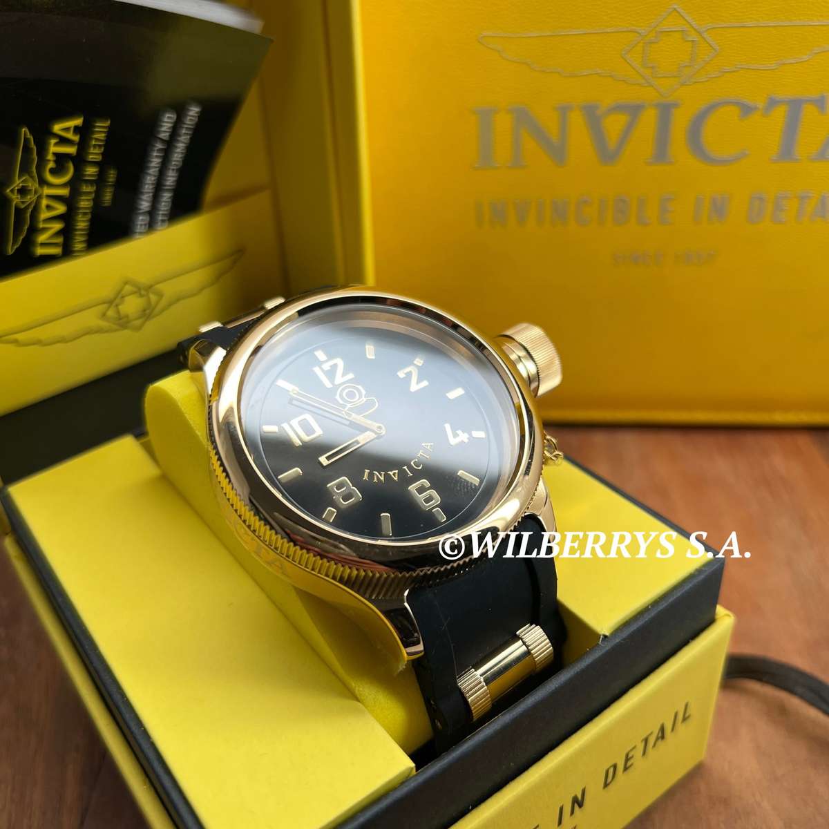 Retail: R8,999.00 INVICTA Men`s Russian Diver 51.5mm Gold/Black BRAND NEW