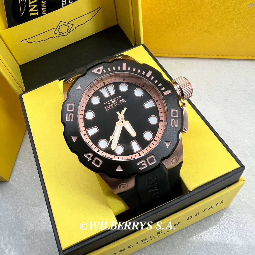 wow!! R5,999.00 INVICTA Men`s 51mm Pro Diver Chunky Rose Gold/Black Silicone 200m Watch BRAND NEW
