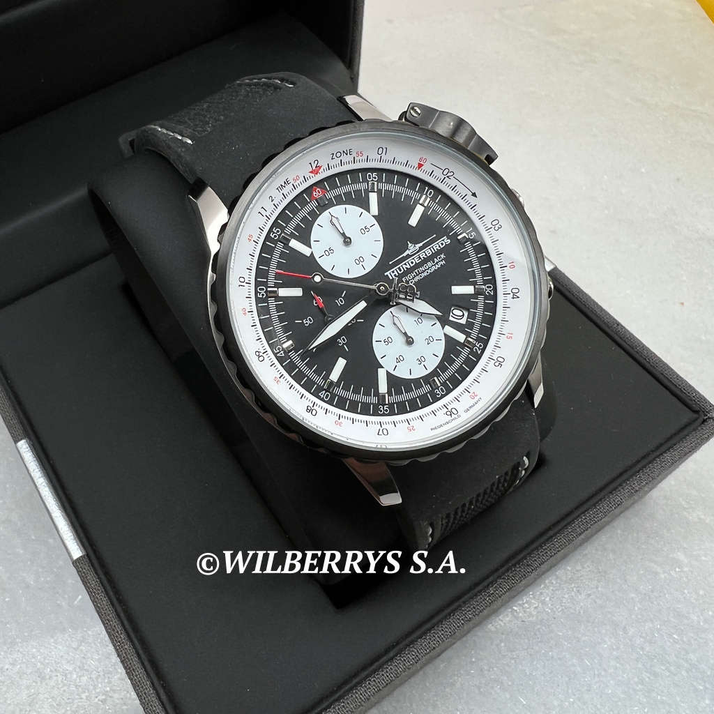 must see!! THUNDERBIRDS AIRCRAFT WATCH Men`s Fighting Pilot Steel Professional Black Silicone Watch