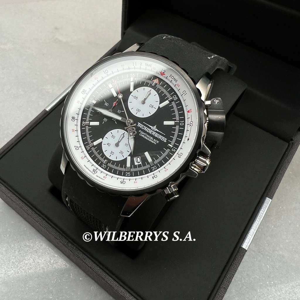 must see!! THUNDERBIRDS AIRCRAFT WATCH Men`s Fighting Pilot Steel Professional Black Silicone Watch