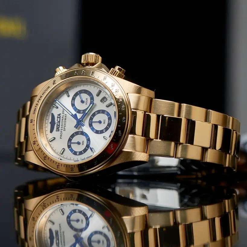 look!! rrp R7,425.00 INVICTA Mens SPEEDWAY GOLD OYSTER BRACELET Chronograph Watch BRAND NEW