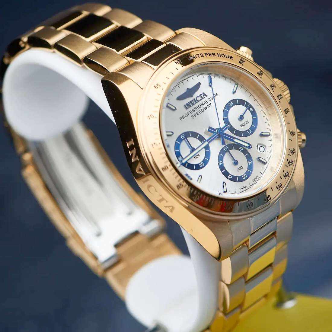 look!! rrp R7,425.00 INVICTA Mens SPEEDWAY GOLD OYSTER BRACELET Chronograph Watch BRAND NEW