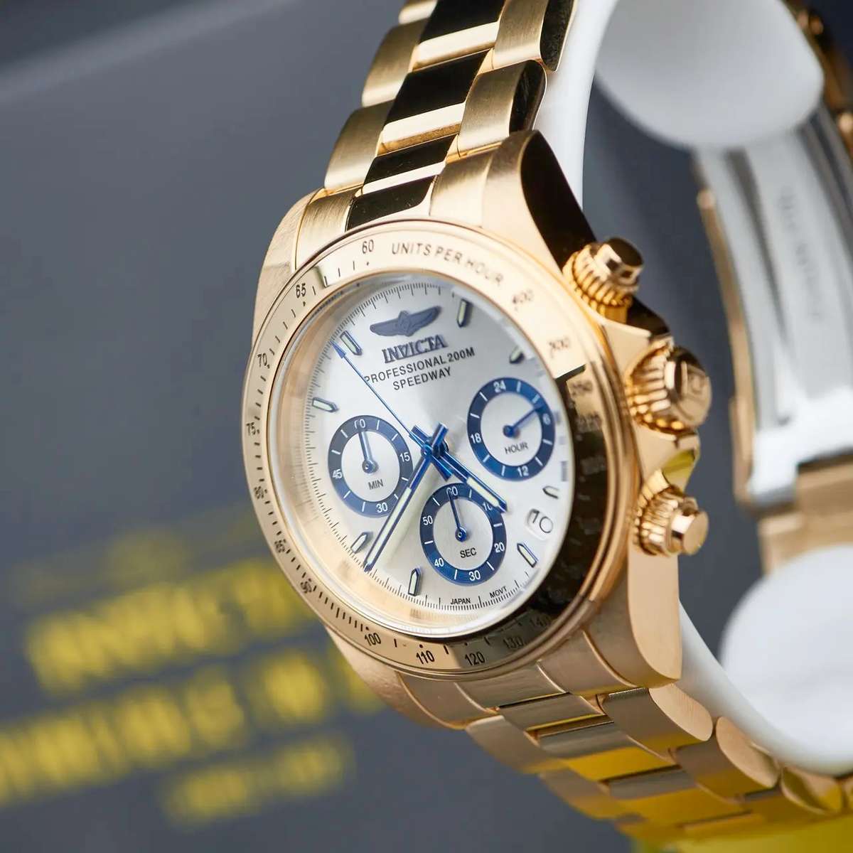 look!! rrp R7,425.00 INVICTA Mens SPEEDWAY GOLD OYSTER BRACELET Chronograph Watch BRAND NEW
