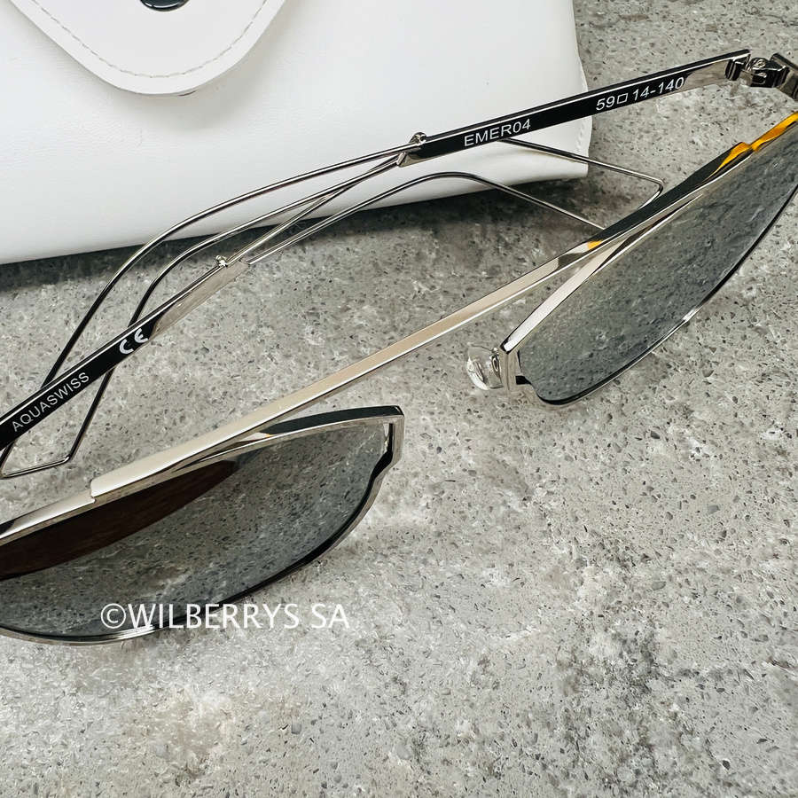 hot!! AQUASWISS Mens Luxury EMERY Silver Mirror Aviator Sunglasses **100% AUTHENTIC, NEW, HOT!!