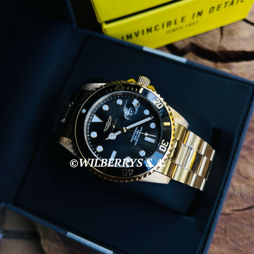 Retail: R6,999.00 INVICTA® Men`s SEA URCHIN 42mm Full Gold pl THICK HEAVY Watch BRAND NEW