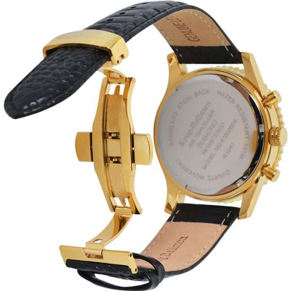 Retail: R9,500.00 Krug-Baumen Men`s Air Traveller 46mm Diamond Black Edition Watch BRAND NEW