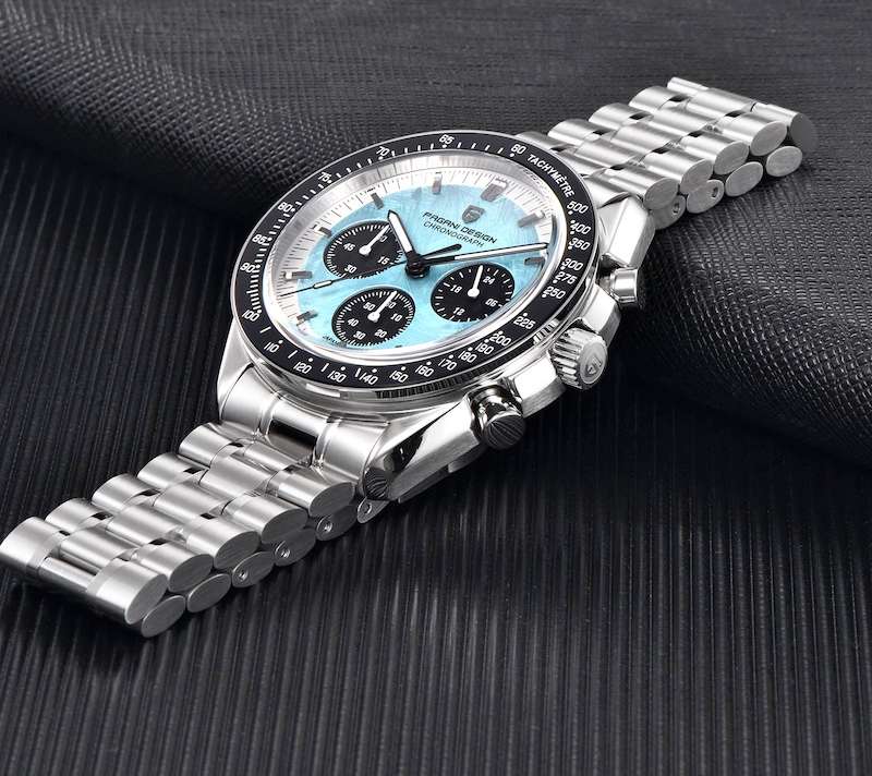 l@@k!! Retail: R5,900.00 PAGANI DESIGN Turq Moonwatch Chronograph Men`s 100M Watch 40MM NEW!!