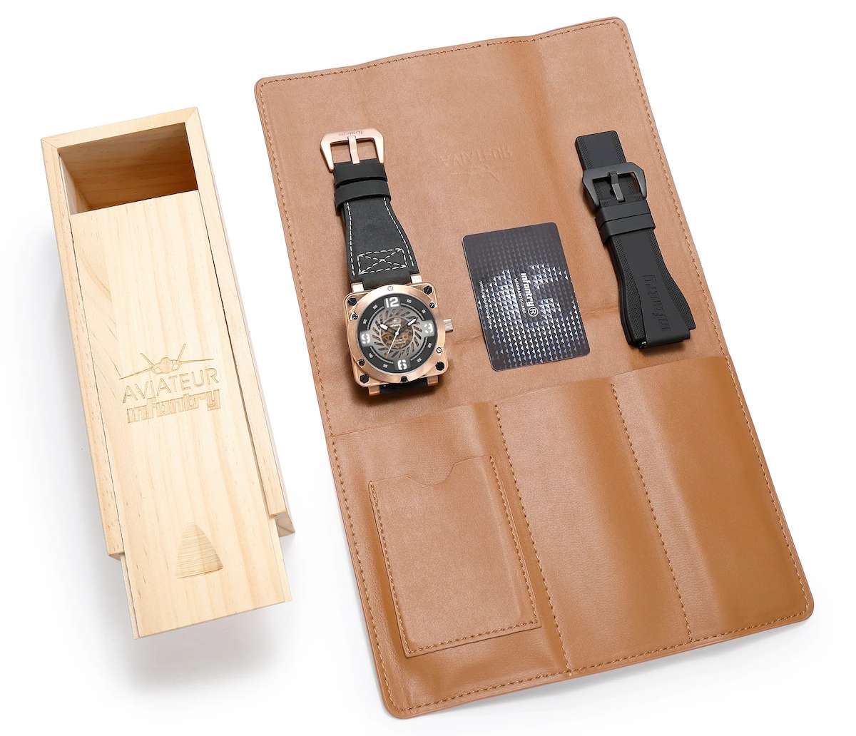 must see!!* R9k REVOLUTION® Men`s AUTOMATIC JET ENGINE TURBINE 48mm ROSE GOLD plated Watch NEW