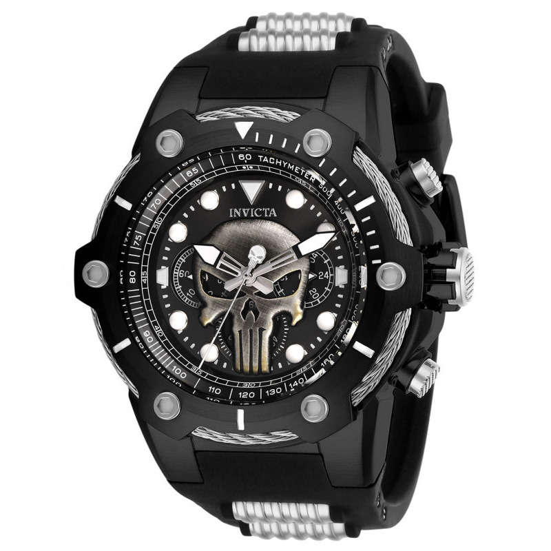 must SEE!! Retail: R8,999.00 INVICTA Mens MARVEL Punisher Black Limited Edition Chrono Watch