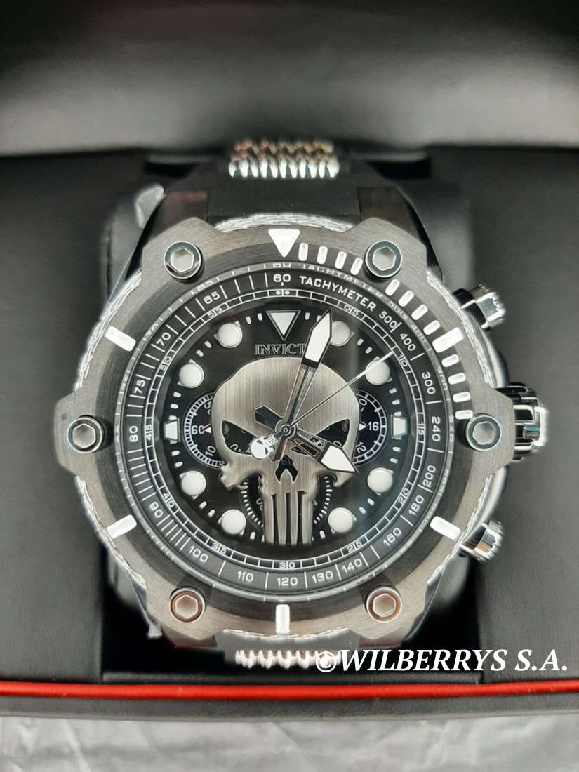 must SEE!! Retail: R8,999.00 INVICTA Mens MARVEL Punisher Black Limited Edition Chrono Watch