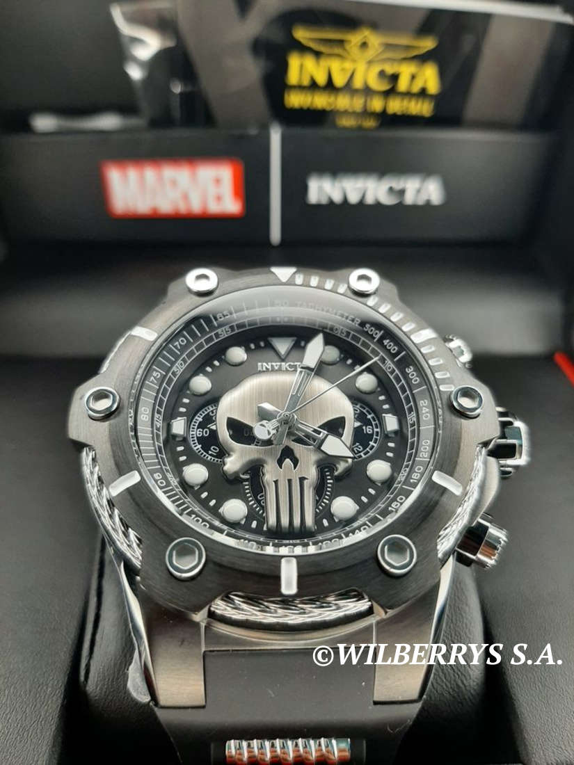 must SEE!! Retail: R8,999.00 INVICTA Mens MARVEL Punisher Black Limited Edition Chrono Watch