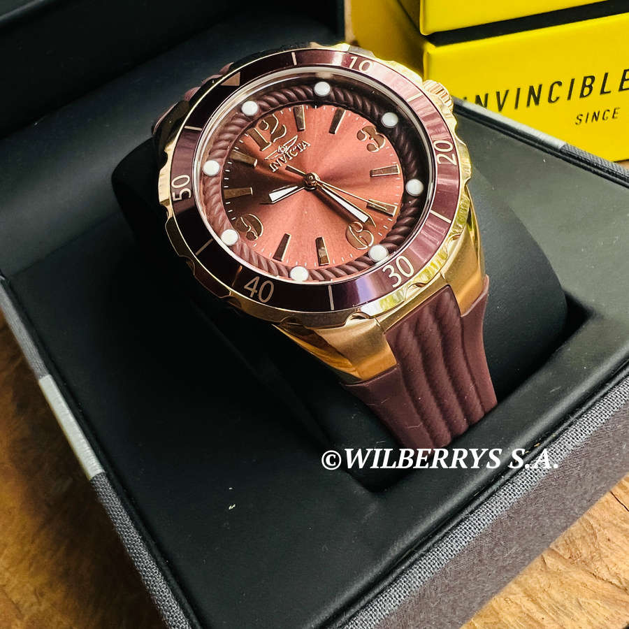 **beautiful** R5,999.00 INVICTA Women`s Brown Rose Gold Silicone Watch BRAND NEW
