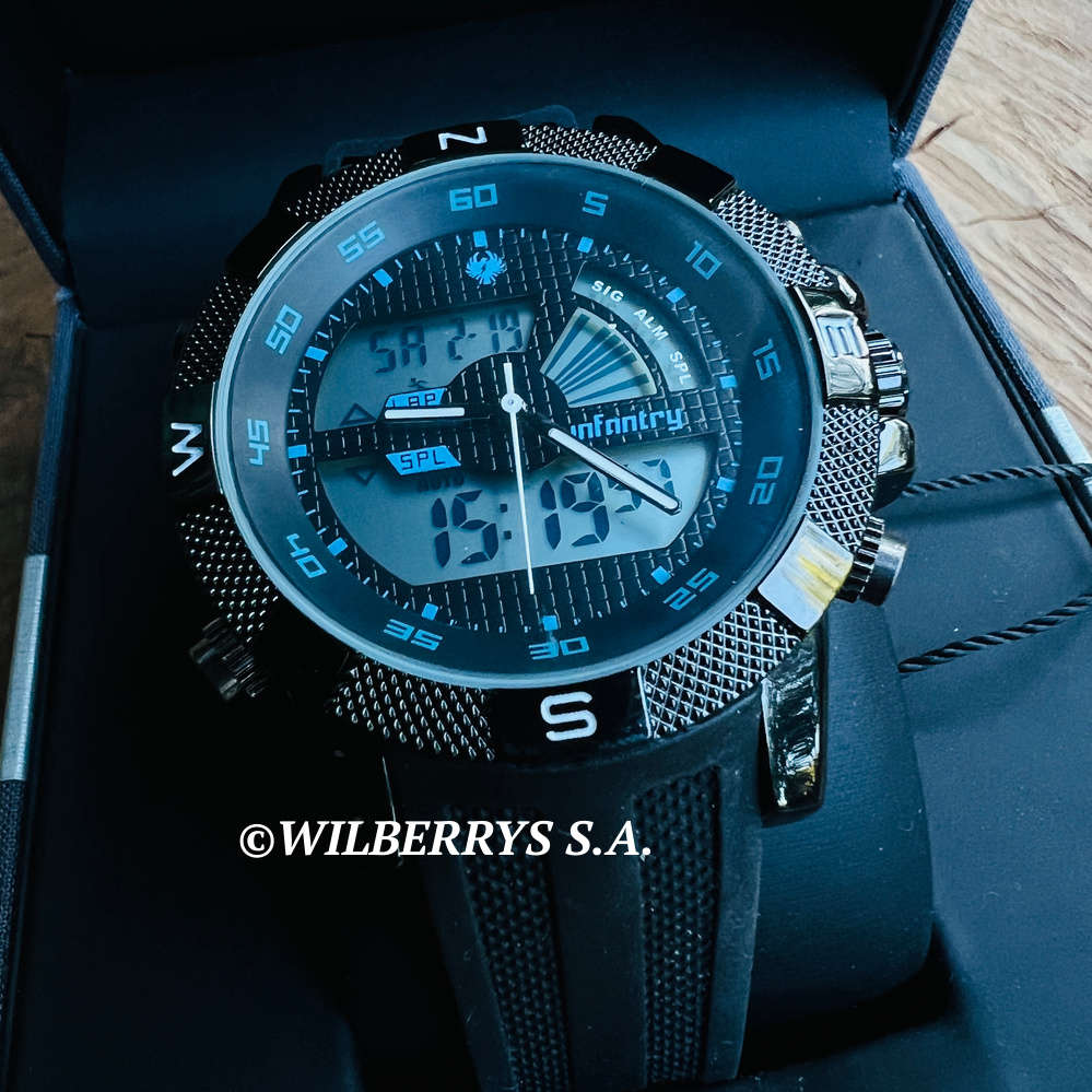 INFANTRY Men`s Rainmaker Sport Silicone Infused Blue/Black Watch BRAND NEW official SA store
