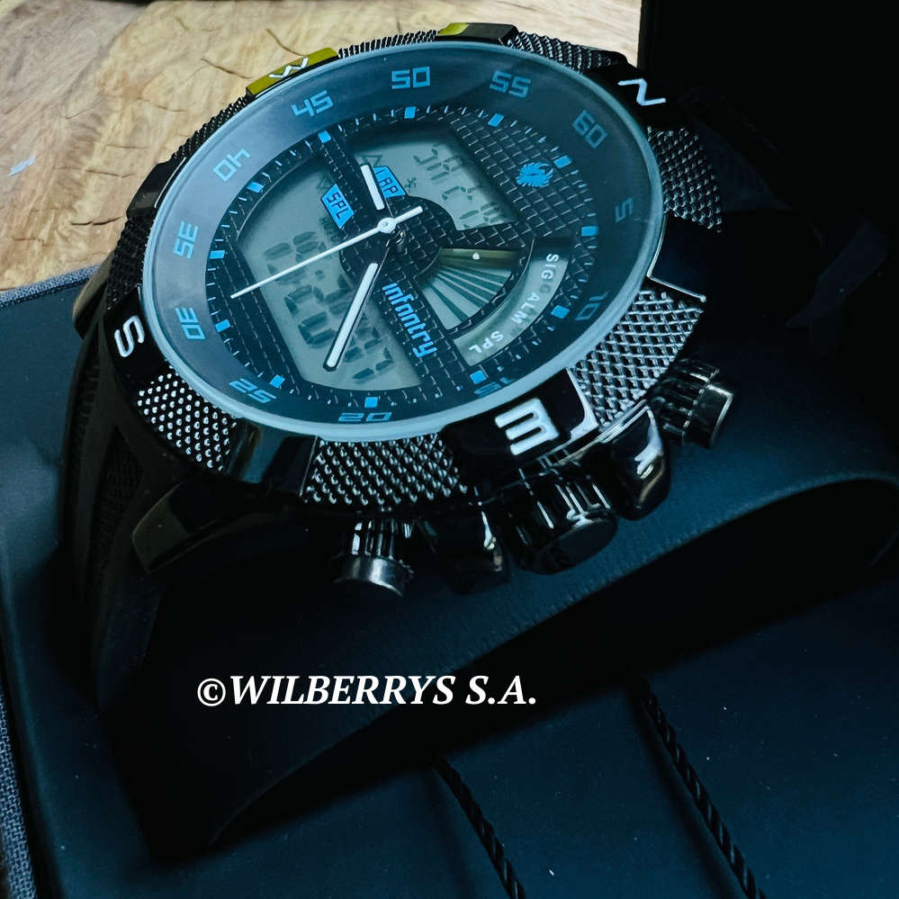 INFANTRY Men`s Rainmaker Sport Silicone Infused Blue/Black Watch BRAND NEW official SA store