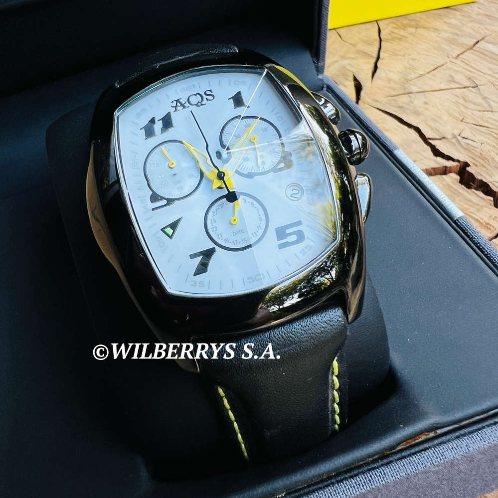 Retail: R10,300.00 AQUASWISS Men`s Ice Pyramid Watch with Black Leather Black Ionic Case Prism Glass