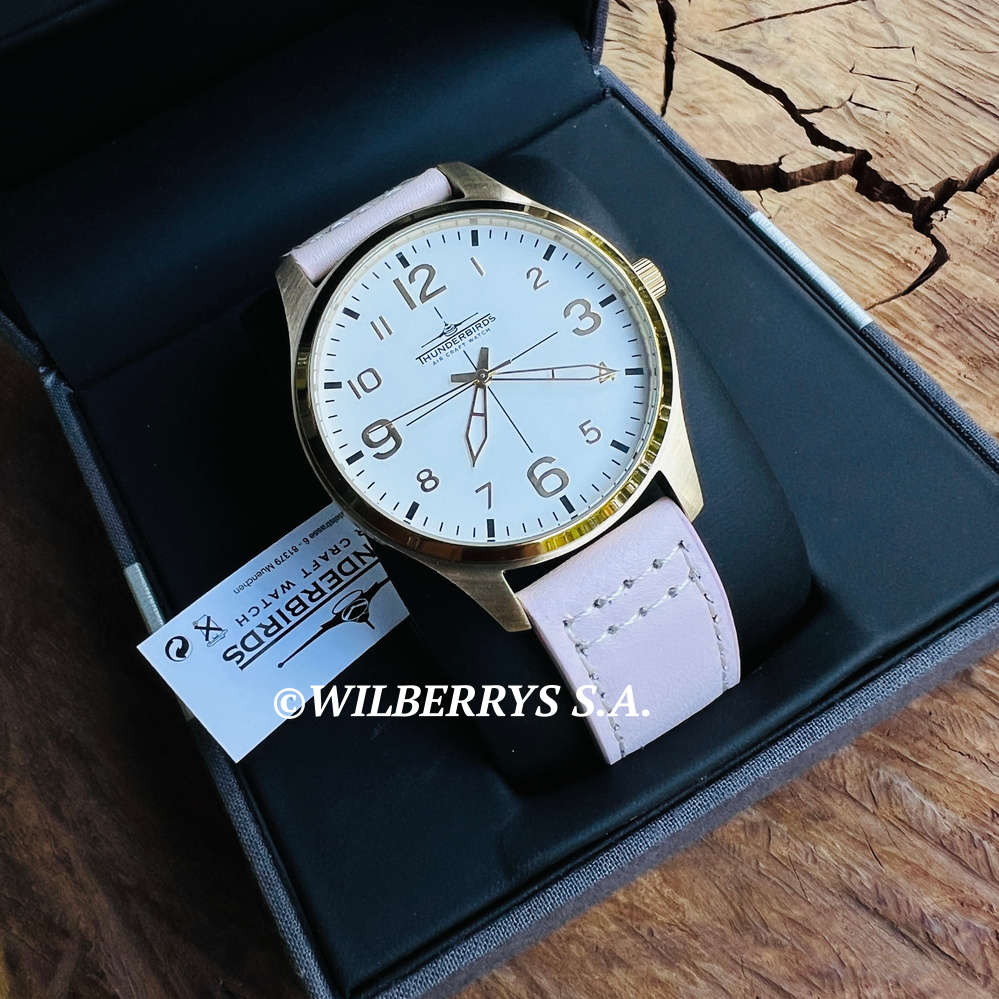 rrp R4,000.00 THUNDERBIRDS Women`s Meister Classic Pink Gold 40mm Easy Read Genuine Leather Watch