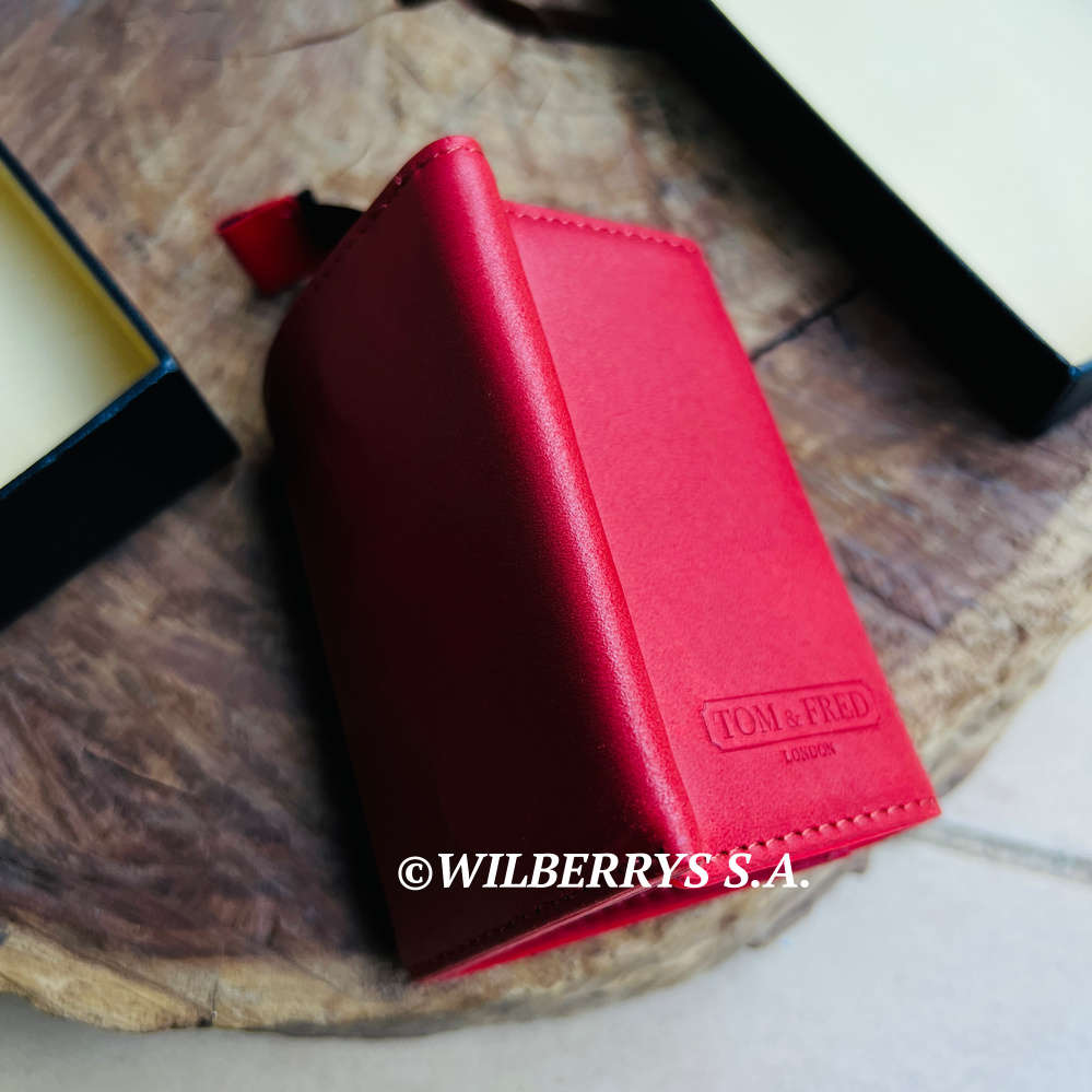 *the speed wallet* TOM and FRED London® RED `Freddy` Genuine British Leather Pocket Wallet