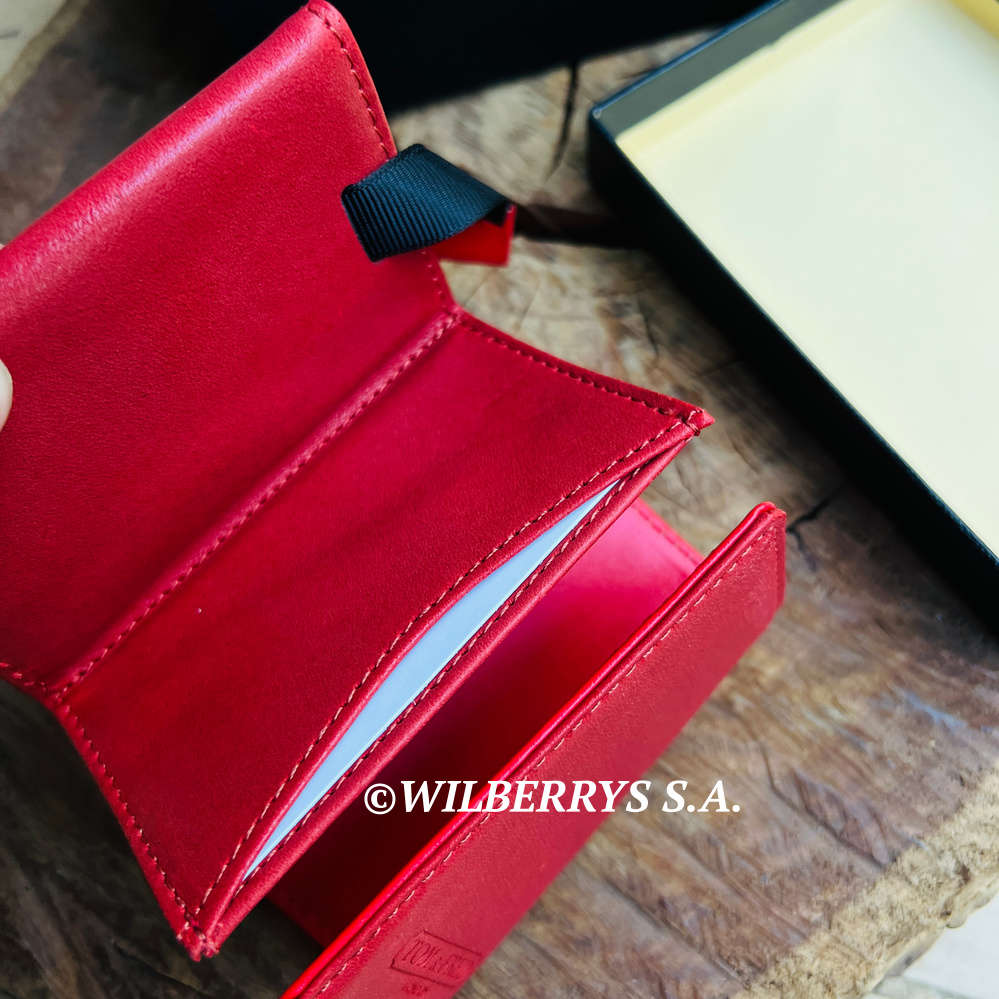 *the speed wallet* TOM and FRED London® RED `Freddy` Genuine British Leather Pocket Wallet