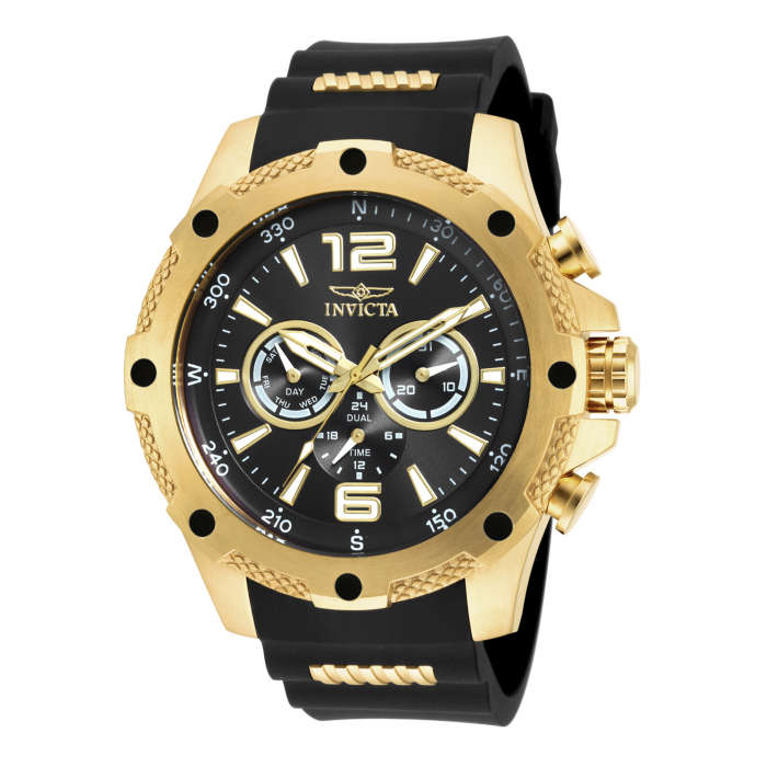 INVICTA Special Forces 18k Gold Plated and Silicon Chronograph Watch NEW