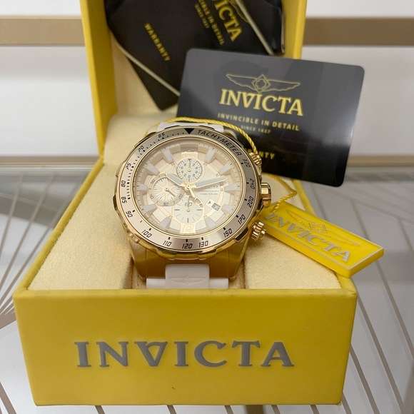 omg!! rrp R7,999.00 INVICTA MEN`S FLIGHT INSTRUMENT F-16 Engine Chrono 49mm Gold/Snow Watch NEW