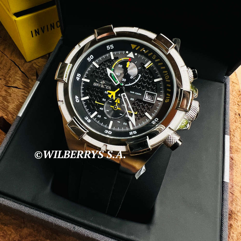 omg!! rrp R7,999.00 INVICTA MEN`S FLIGHT INSTRUMENT 51mm BLACK / SILVER CARBON Watch BRAND NEW