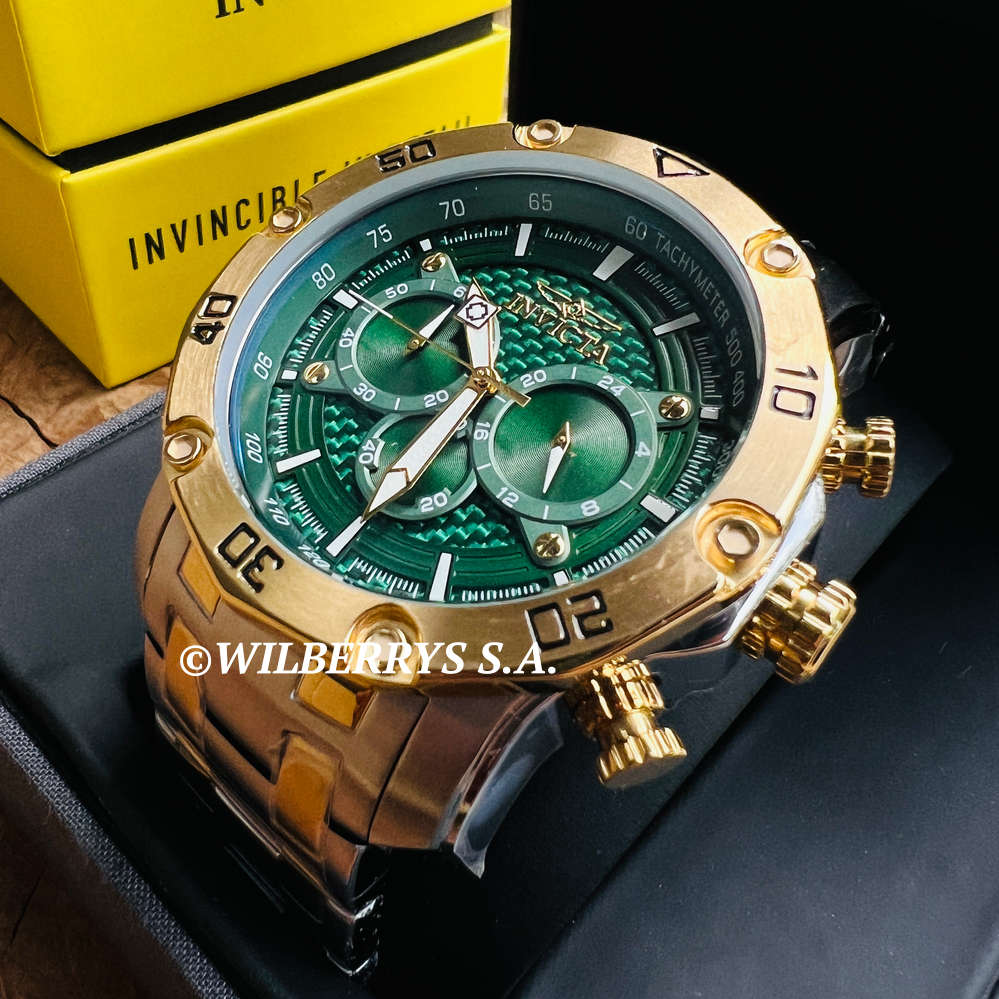 omg!! rrp R8,999.00 INVICTA MEN`S COLOSSUS MARSHALL 50mm GREEN CARBON Watch BRAND NEW