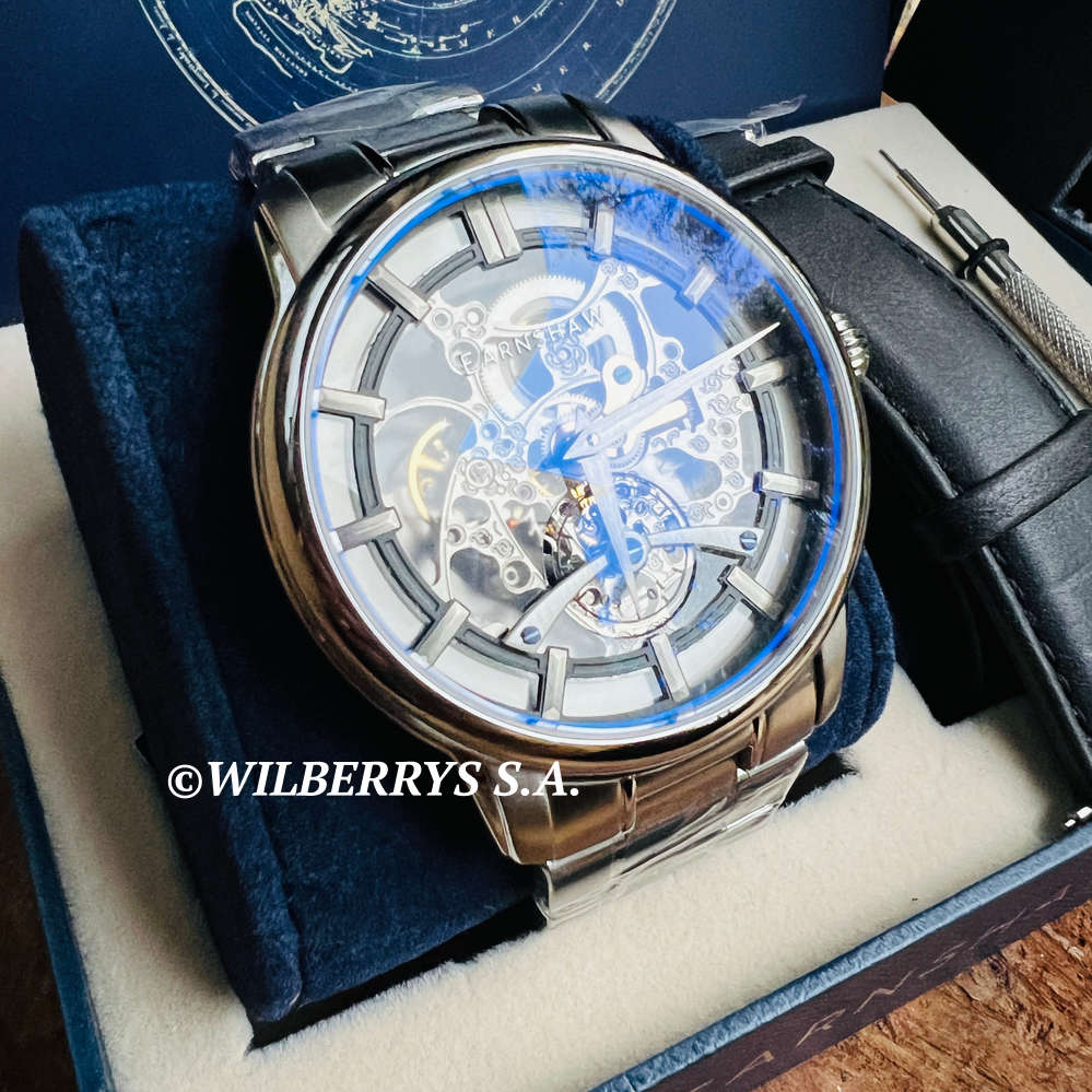 ***must see*** rrp: R11,500.00 THOMAS EARNSHAW BALTIC WHISTON OPEN HEART Silver / Radiant Blue Watch