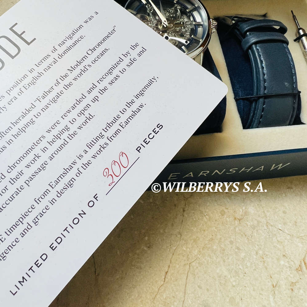 ***must see*** rrp: R11,500.00 THOMAS EARNSHAW BALTIC WHISTON OPEN HEART Silver / Radiant Blue Watch